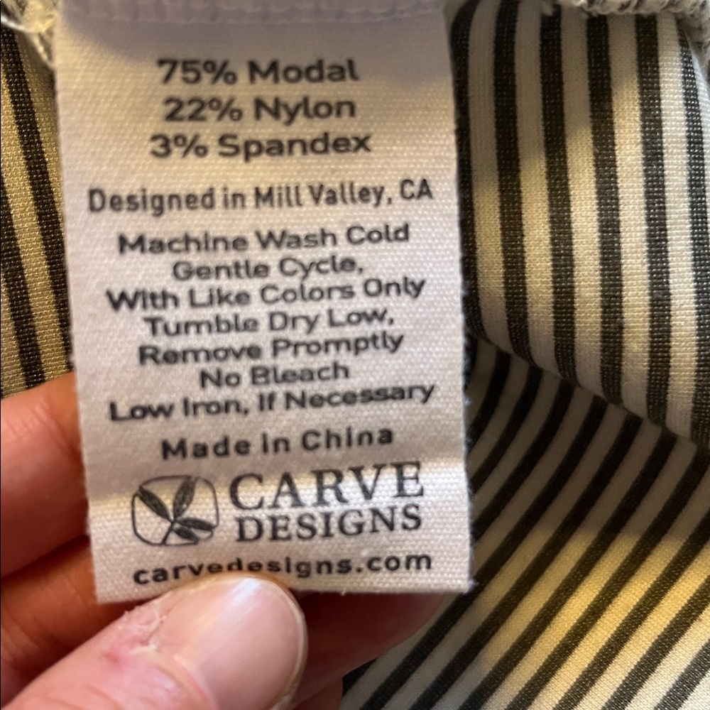 Carve Design Elastic Waist Green and white Striped Skirt Size XS - Picture 6 of 7